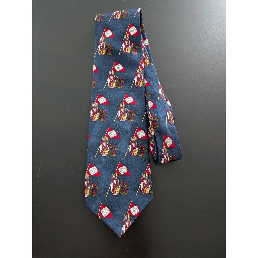 Tabasco‎ Golf Tie All Over Design Blue 58" Vintage USA Made Silk